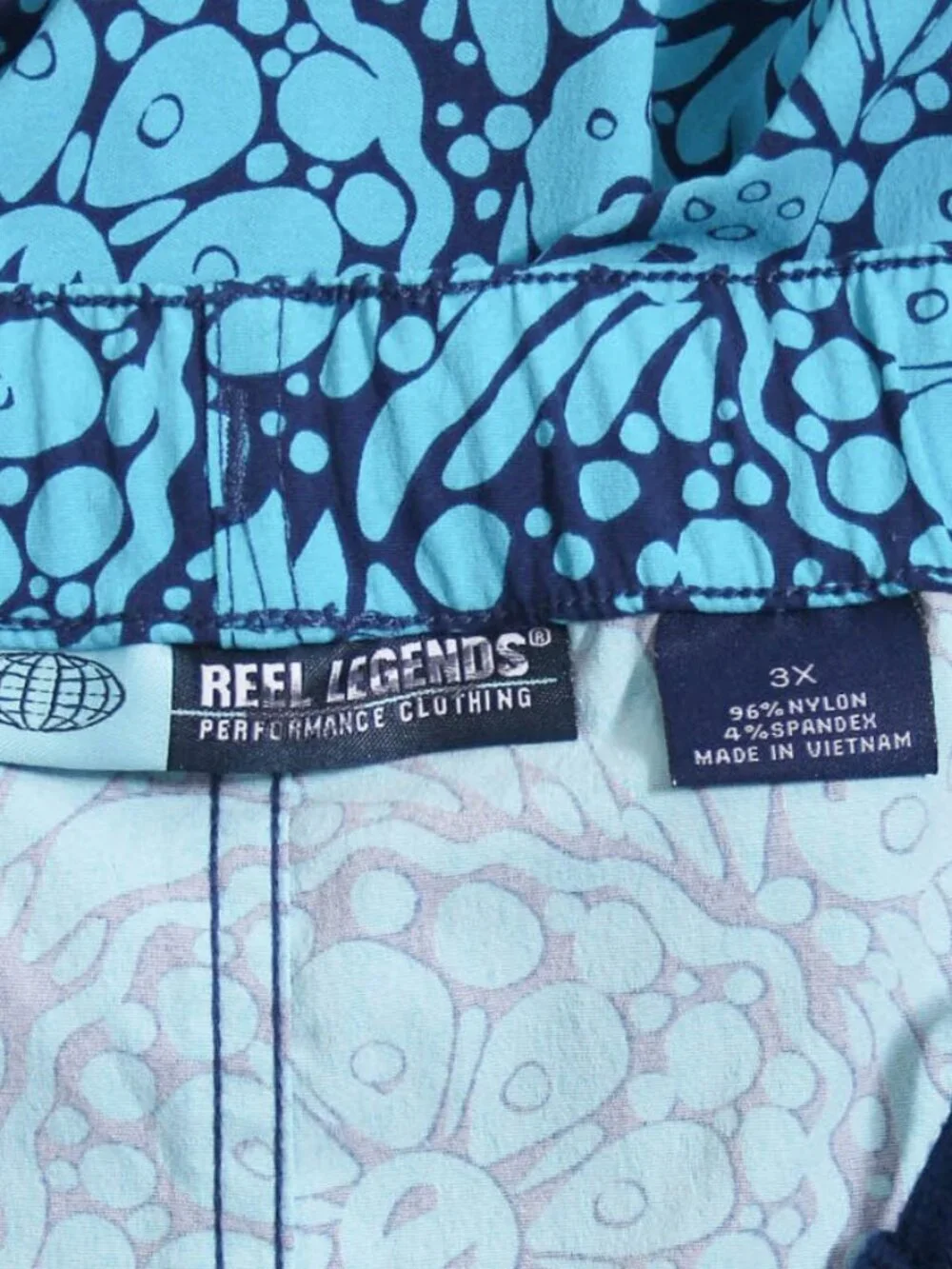 Reel Legends Men's 3X Blue Print Quick Dry Shorts NWT